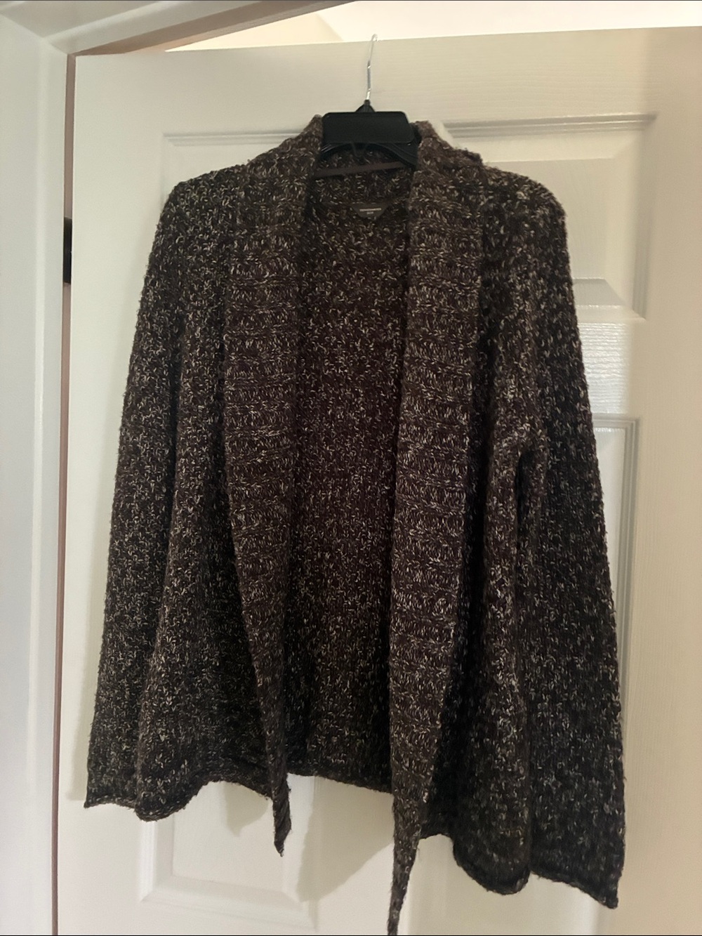 Denver Hayes Brown Marled Open-Front Knit Cardigan
